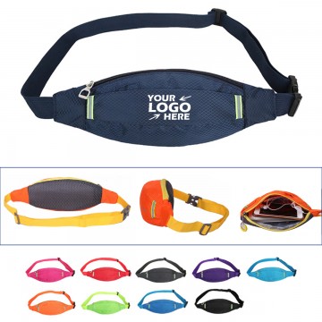 Reflective Sports Waist Pack With Headphone Hole